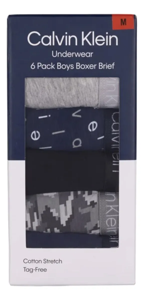 Foto 3 pulgar | Boxer Para Niños Ropa Interior Calvin Klein, Pack De 6