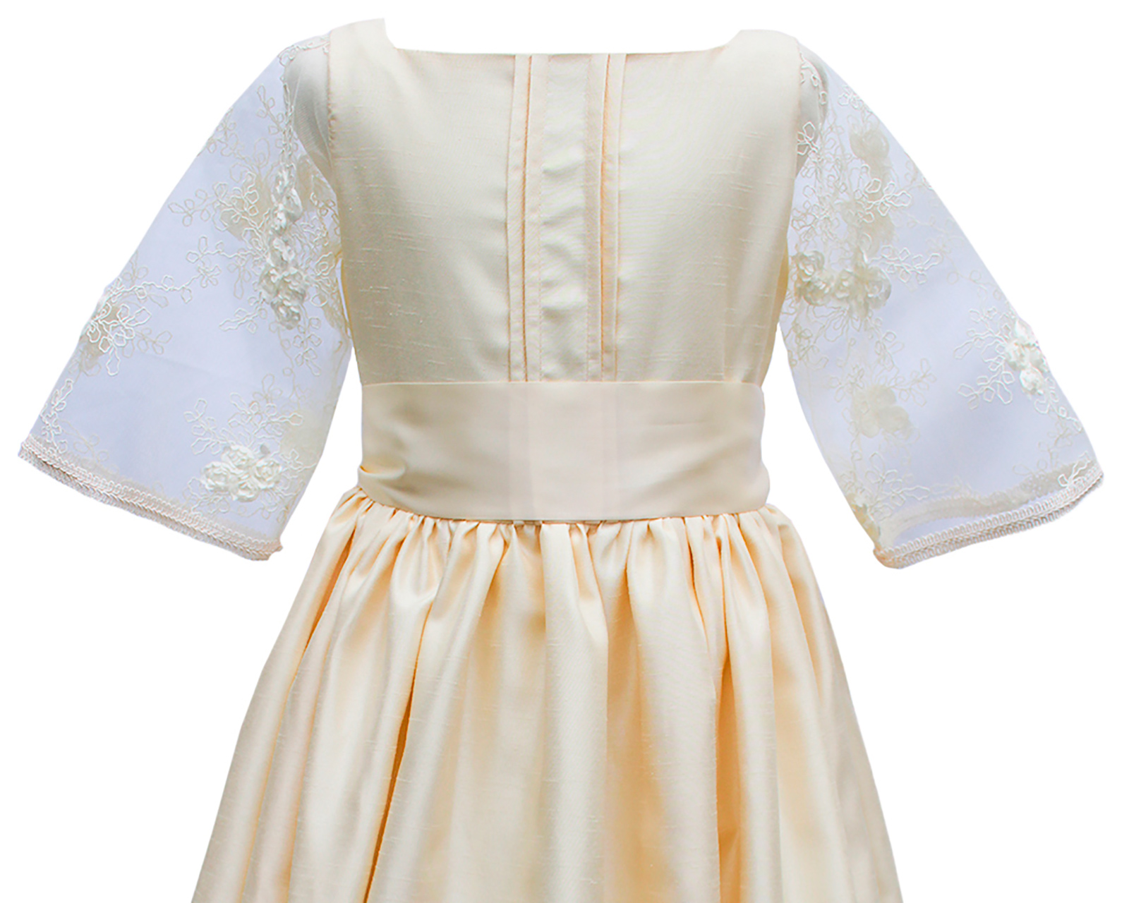 Foto 3 | Vestido De Primera Comunión Carana  Shantung Color Vainilla Manga Campana Encaje T12