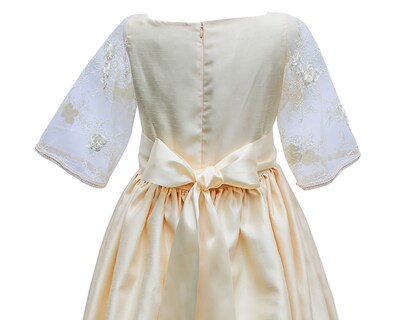 Foto 4 | Vestido De Primera Comunión Carana Shantung Color Vainilla Manga Campana Encaje T12