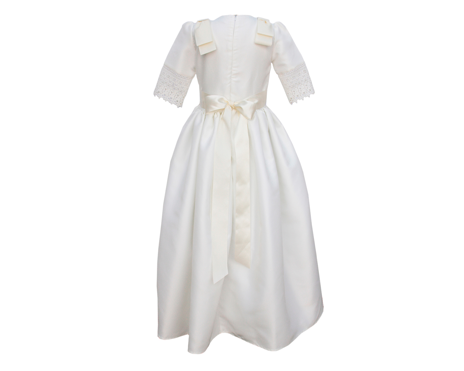 Foto 2 | Vestido De Primera Comunión Carana Off White Guipur Cintura Y Mangas Talla 12 Manga Corta