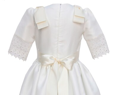 Foto 4 | Vestido De Primera Comunión Carana Off White Guipur Cintura Y Mangas Talla 12 Manga Corta