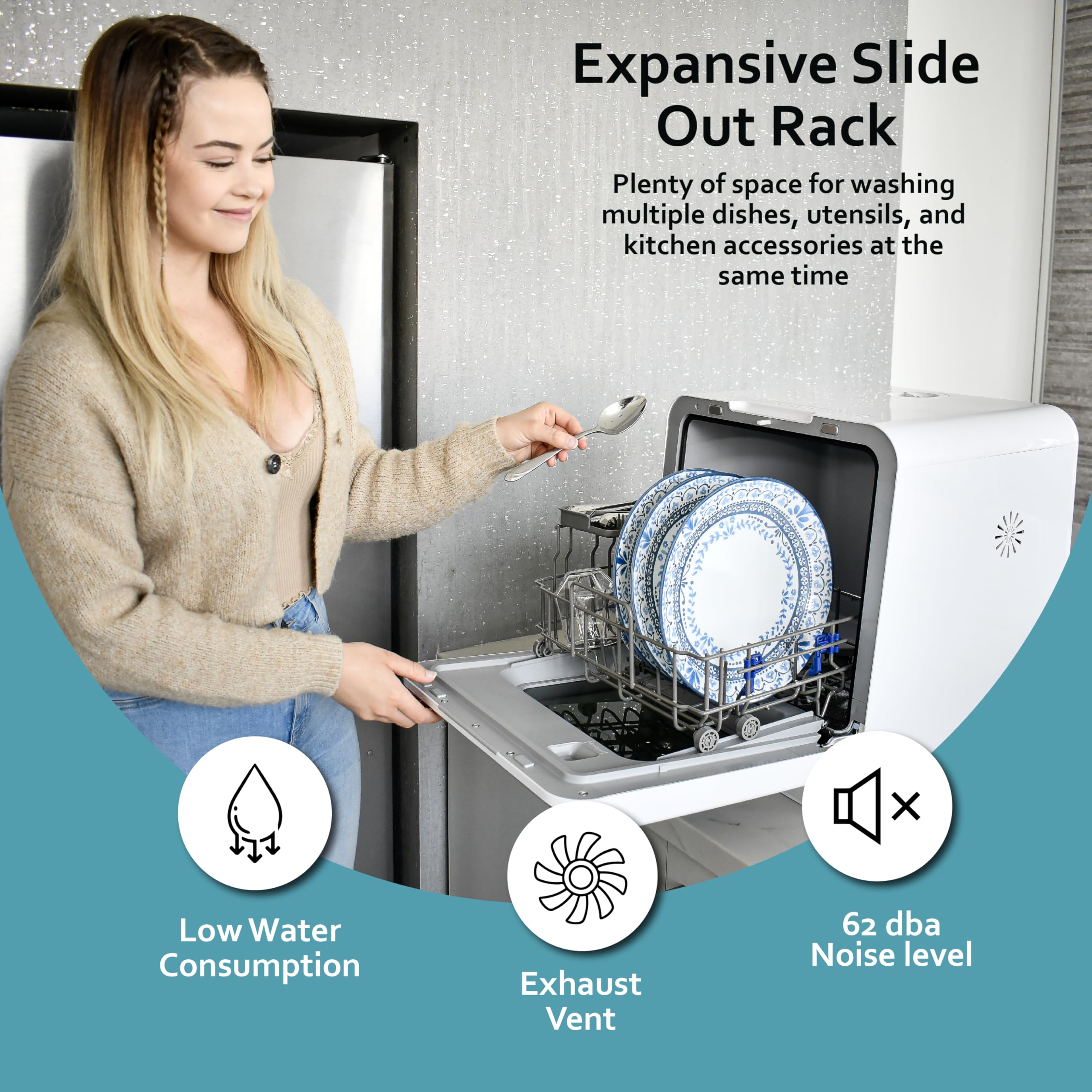 Foto 5 | Lavaplatos Portátil De Encimera Rca Compact, Banco De Agua De 6 Litros - Venta Internacional.