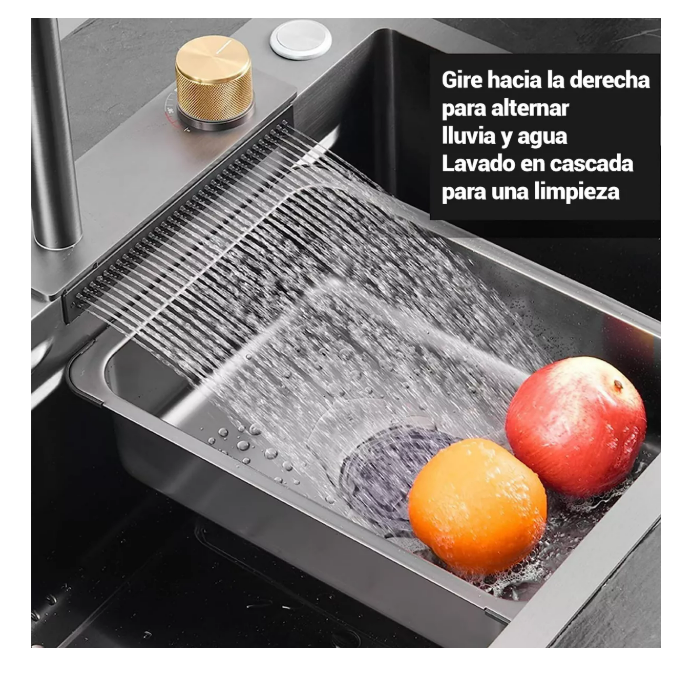 Foto 5 pulgar | Fregadero De Cocina De Acero Inoxidable Con Accesorios 80x45 Tarja Cocina Wünd Color Negro