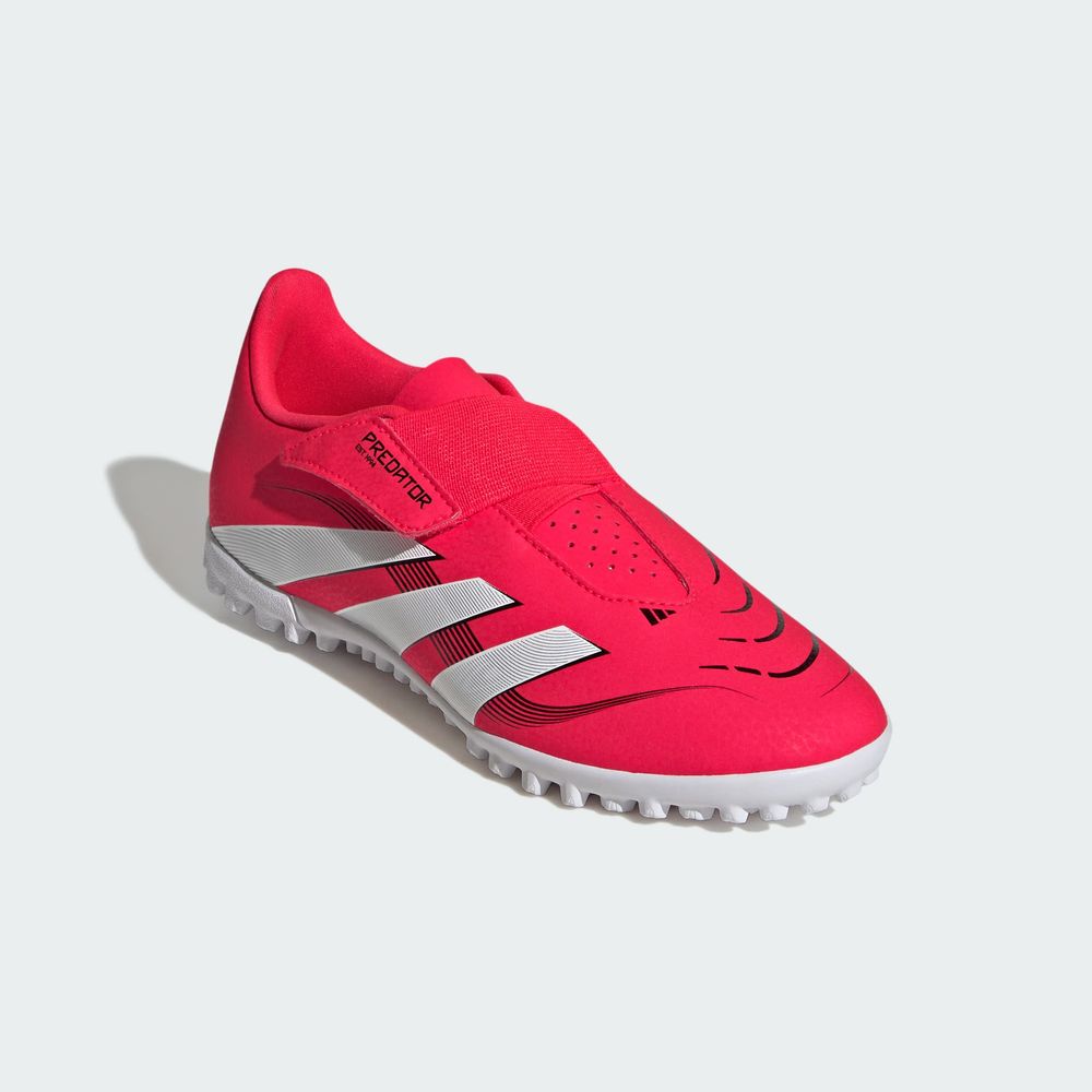 Foto 7 | Calzado De Fútbol Predator Club Cierre Por Contacto Pasto Sintético Niños Adidas Rojo Niños
