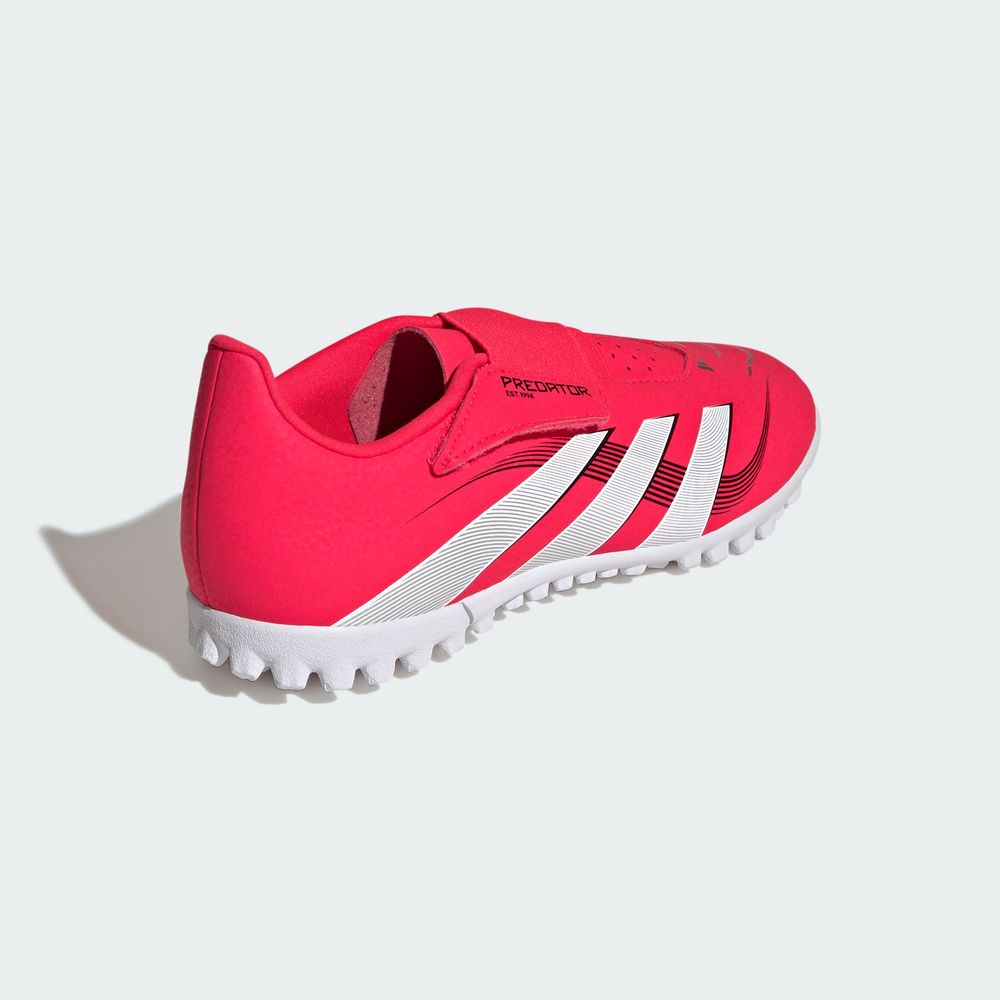 Foto 8 | Calzado De Fútbol Predator Club Cierre Por Contacto Pasto Sintético Niños Adidas Rojo Niños
