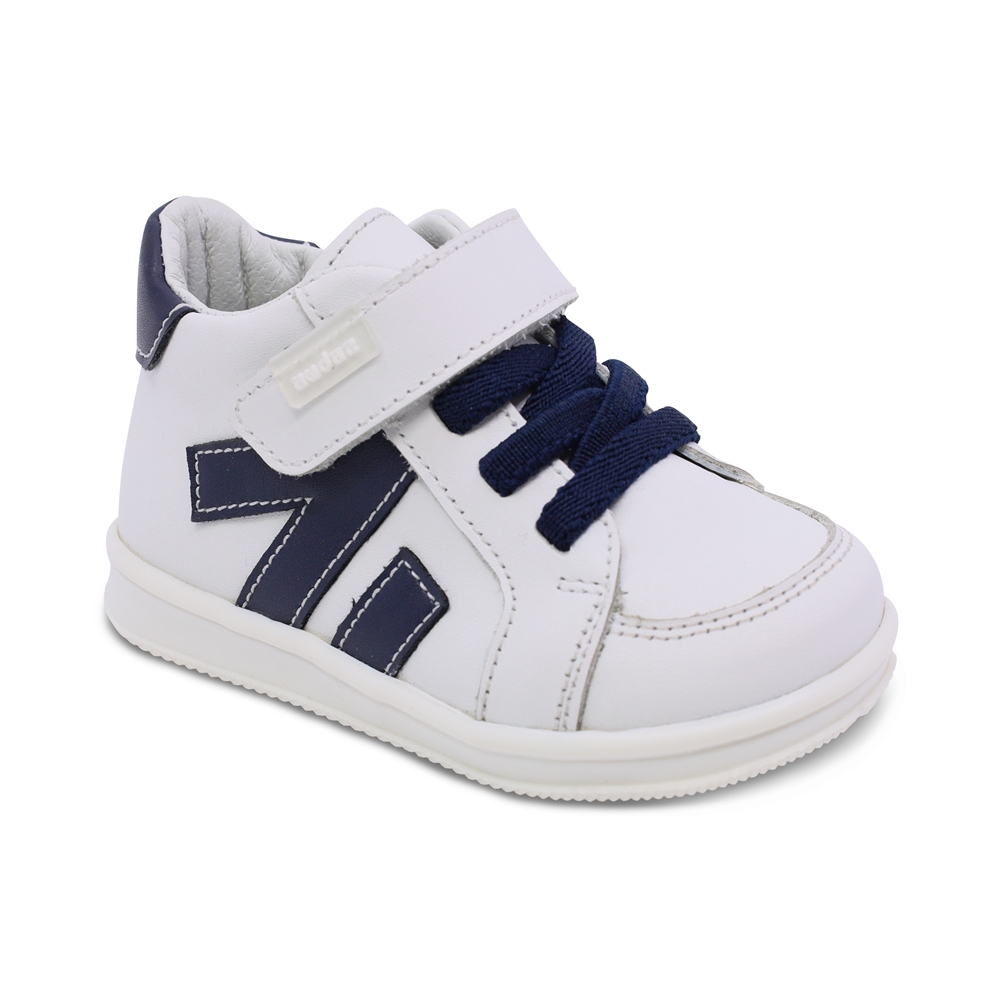 Foto 2 pulgar | Bota Casual para Niño Audaz Blanco Ajuste Doble Velcro