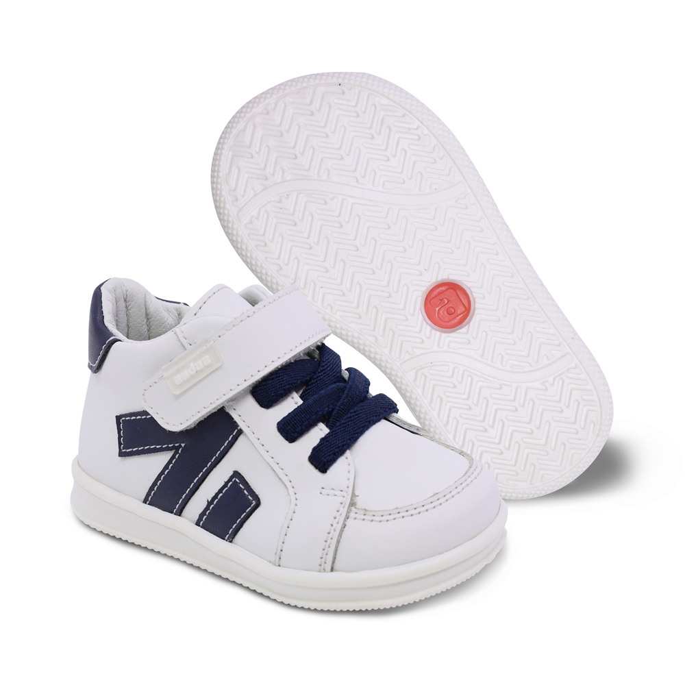 Foto 7 pulgar | Bota Casual para Niño Audaz Blanco Ajuste Doble Velcro