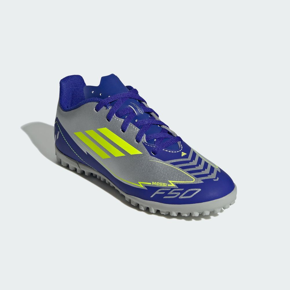 Foto 8 pulgar | F50 Club Tf J Messi Adidas Plata Niños