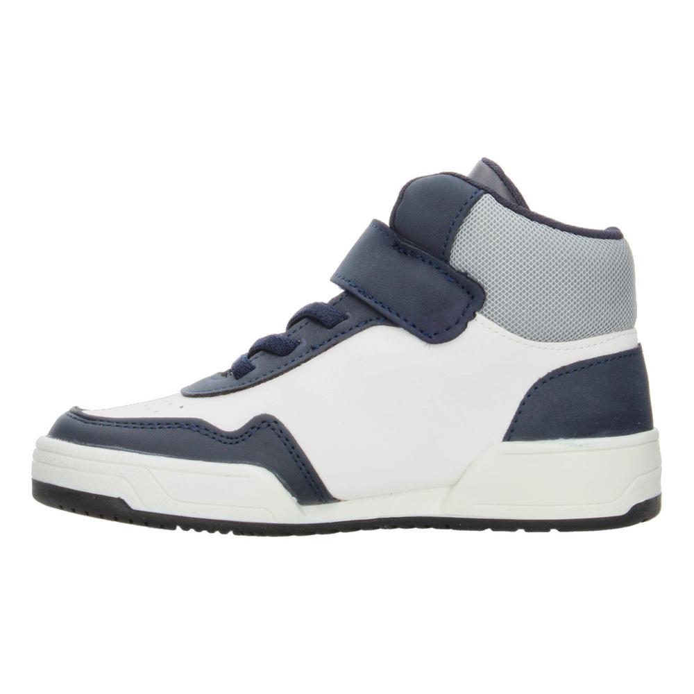 Foto 6 pulgar | Tenis Niño Vavito Grafiti Azul Marino Mid Cut Tipo Bota Casual Streetwear Moderno Original Sneakers Blanco