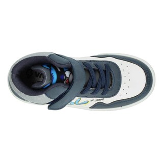Foto 8 | Tenis Niño Vavito Grafiti Azul Marino Mid Cut Tipo Bota Casual Streetwear Moderno Original Sneakers Blanco