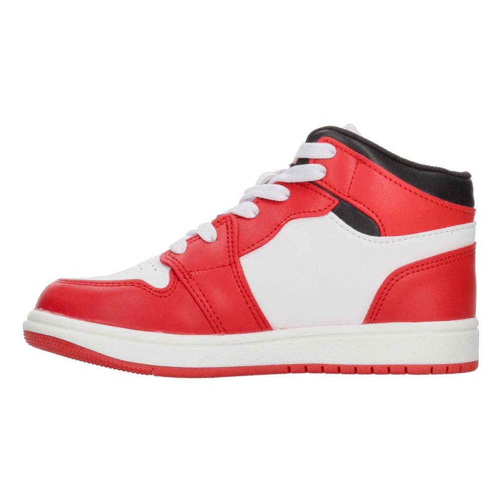 Foto 6 pulgar | Tenis Niño Vavito Rojo Blanco Tipo Bota Diseño De Estrella Casual Sneakers Cintas Ajustables Blanco