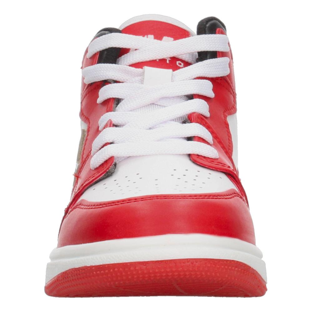Foto 7 pulgar | Tenis Niño Vavito Rojo Blanco Tipo Bota Diseño De Estrella Casual Sneakers Cintas Ajustables Blanco