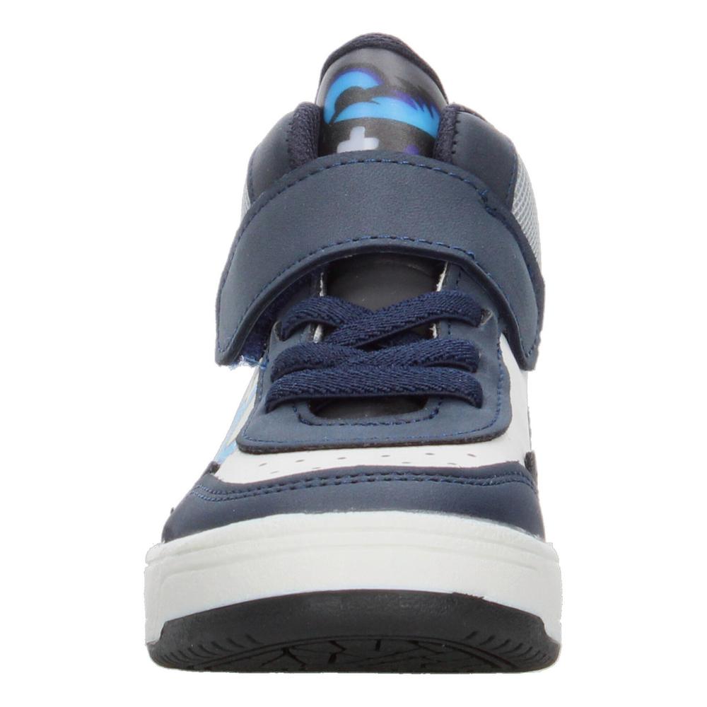 Foto 7 pulgar | Tenis Niño Toddler Vavito Grafiti Azul Marino Mid Cut Tipo Bota Casual Cintas Velcro Ajustable Blanco