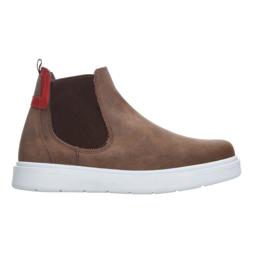Foto 2 pulgar | Botas Niño Blasito Café Casual Slip On Chelsea Zipper Cafe