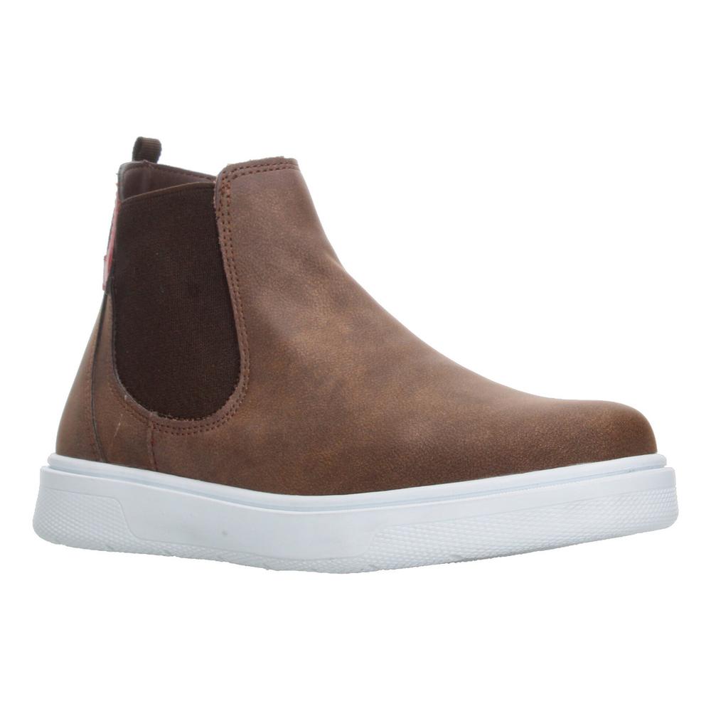 Foto 3 pulgar | Botas Niño Blasito Café Casual Slip On Chelsea Zipper Cafe