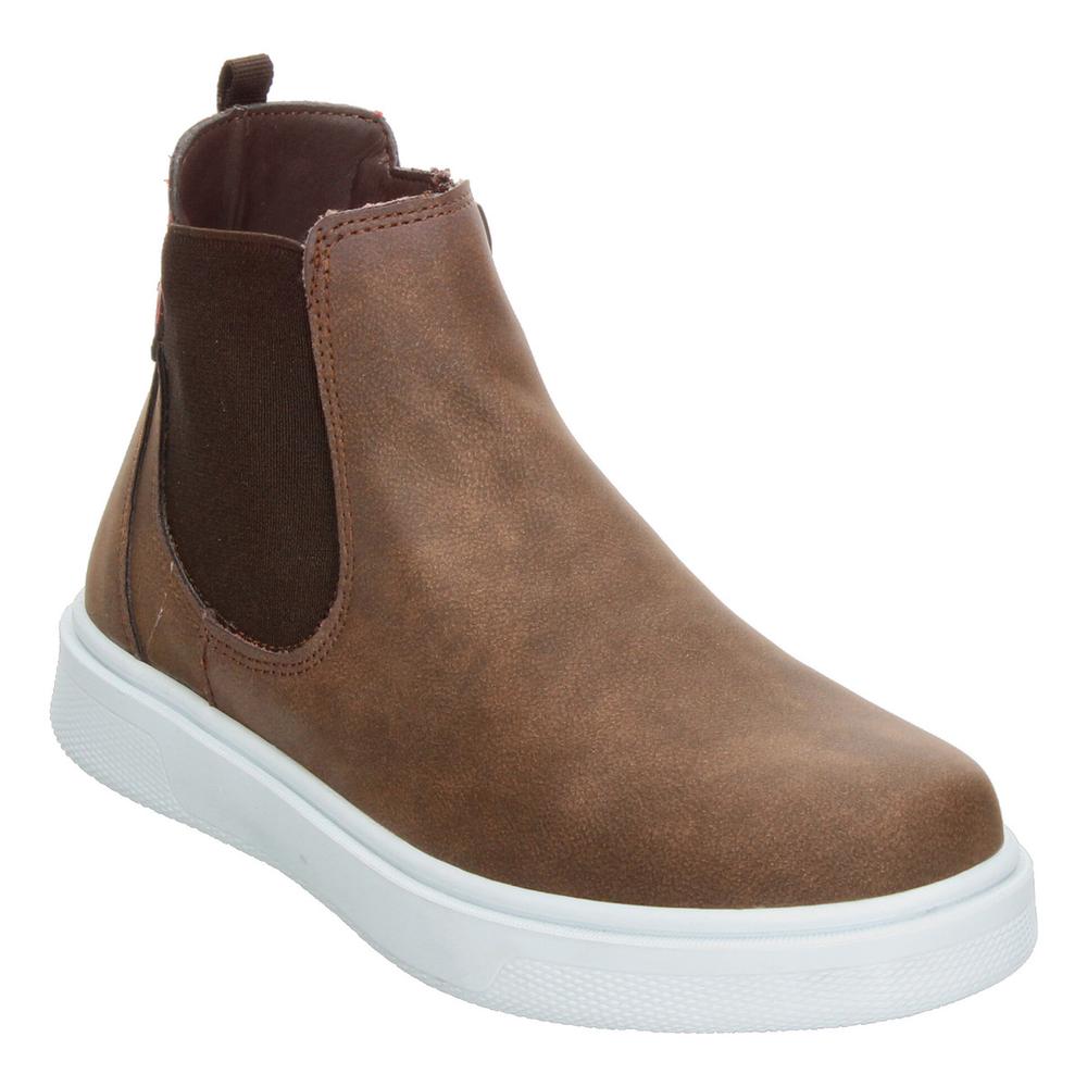 Foto 5 pulgar | Botas Niño Blasito Café Casual Slip On Chelsea Zipper Cafe