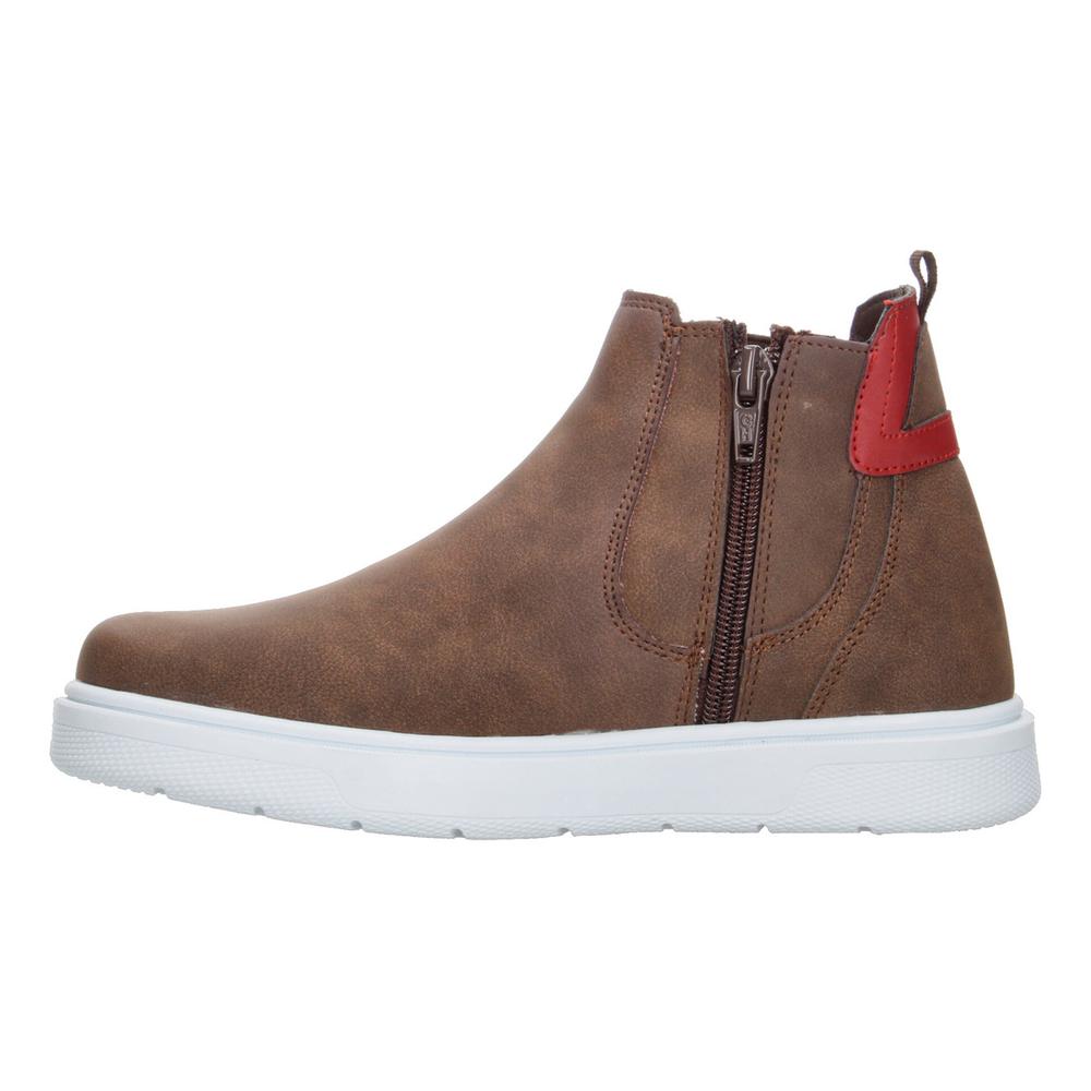 Foto 6 pulgar | Botas Niño Blasito Café Casual Slip On Chelsea Zipper Cafe