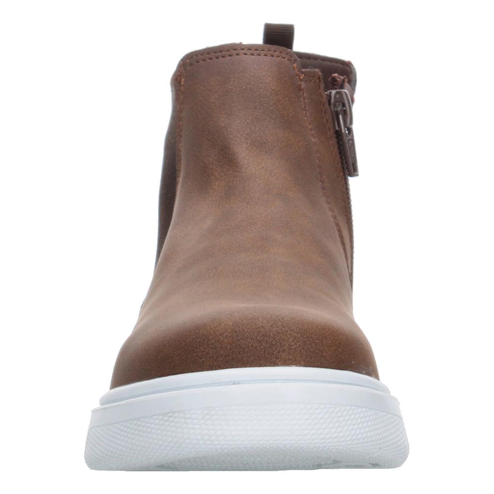 Foto 7 pulgar | Botas Niño Blasito Café Casual Slip On Chelsea Zipper Cafe