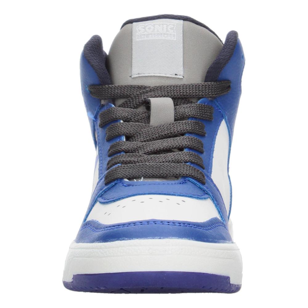 Foto 7 pulgar | Tenis Niño Sonic Azul Tipo Bota Mid Cut Casual Streetwear Ligero Gamer Videojuego Cintas Ajustables Blanco