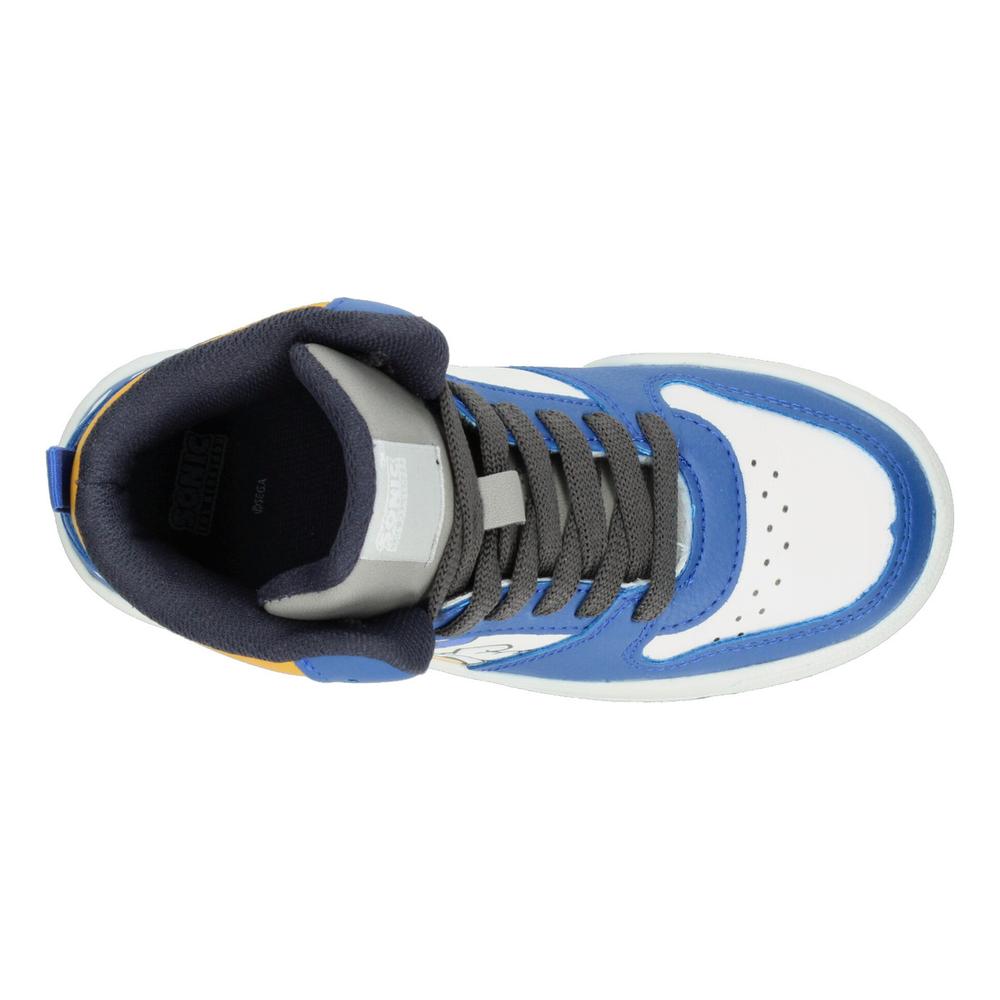 Foto 9 pulgar | Tenis Niño Sonic Azul Tipo Bota Mid Cut Casual Streetwear Ligero Gamer Videojuego Cintas Ajustables Blanco