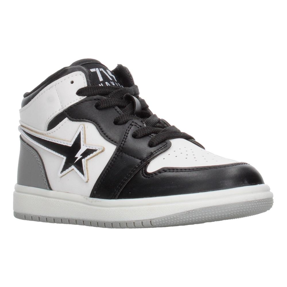 Foto 3 pulgar | Tenis Niño Vavito Diseño Estrella Color Blanco Con Negro Original Tipo Bota Urbano Casual Infantil Blanco