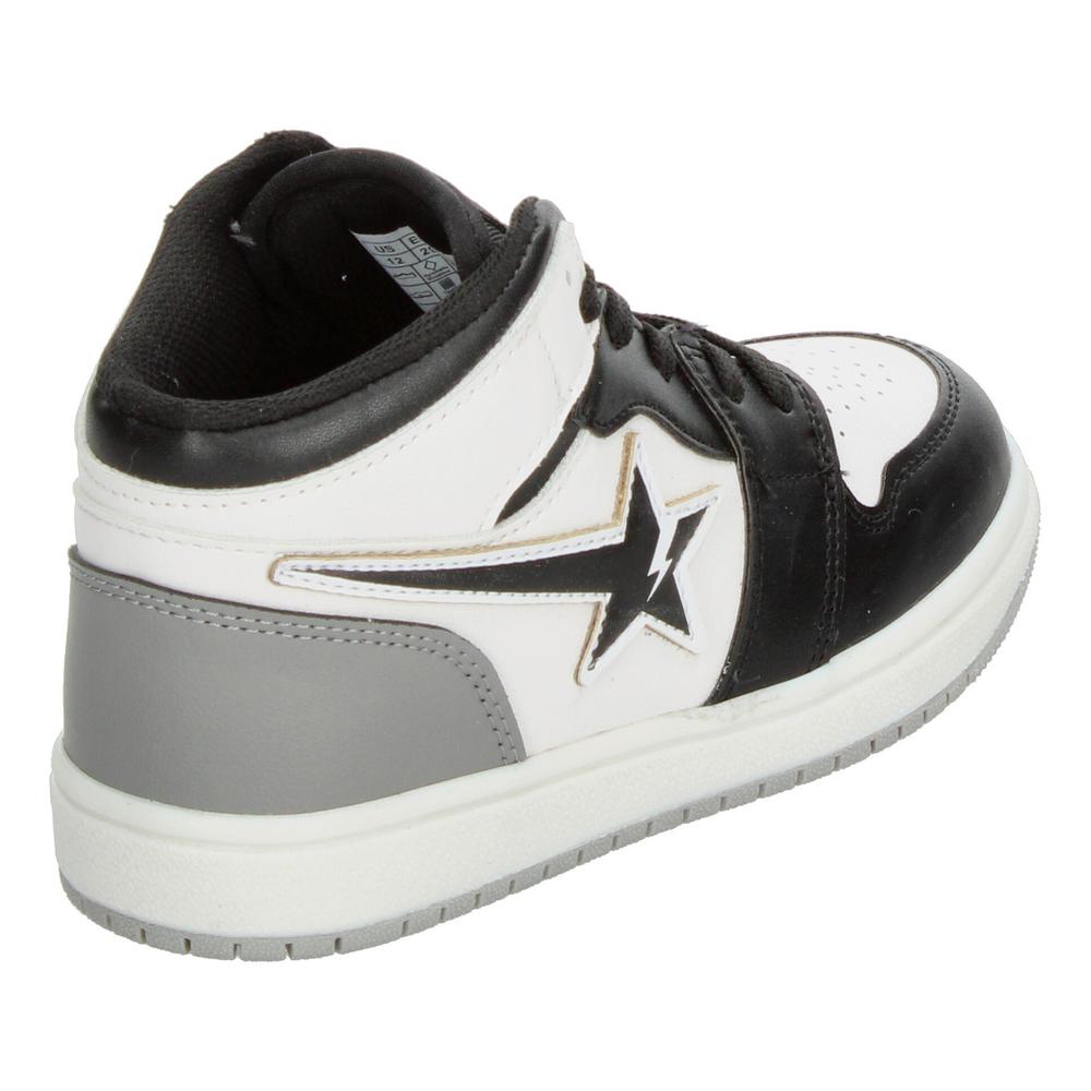 Foto 4 pulgar | Tenis Niño Vavito Diseño Estrella Color Blanco Con Negro Original Tipo Bota Urbano Casual Infantil Blanco