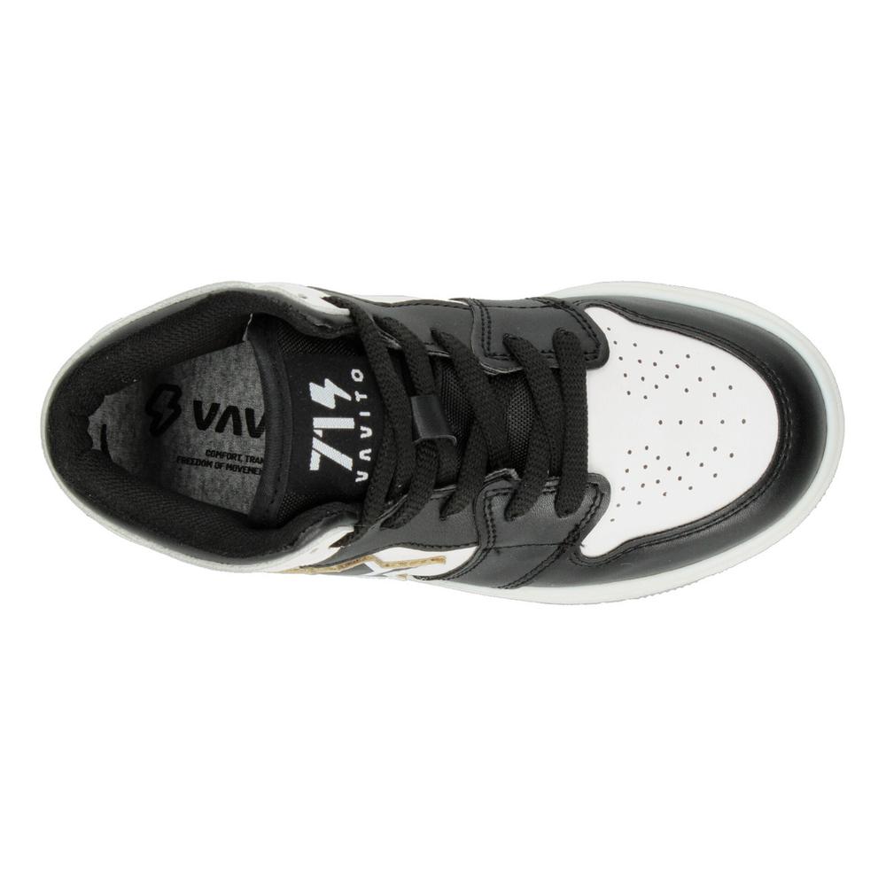 Foto 9 pulgar | Tenis Niño Vavito Diseño Estrella Color Blanco Con Negro Original Tipo Bota Urbano Casual Infantil Blanco