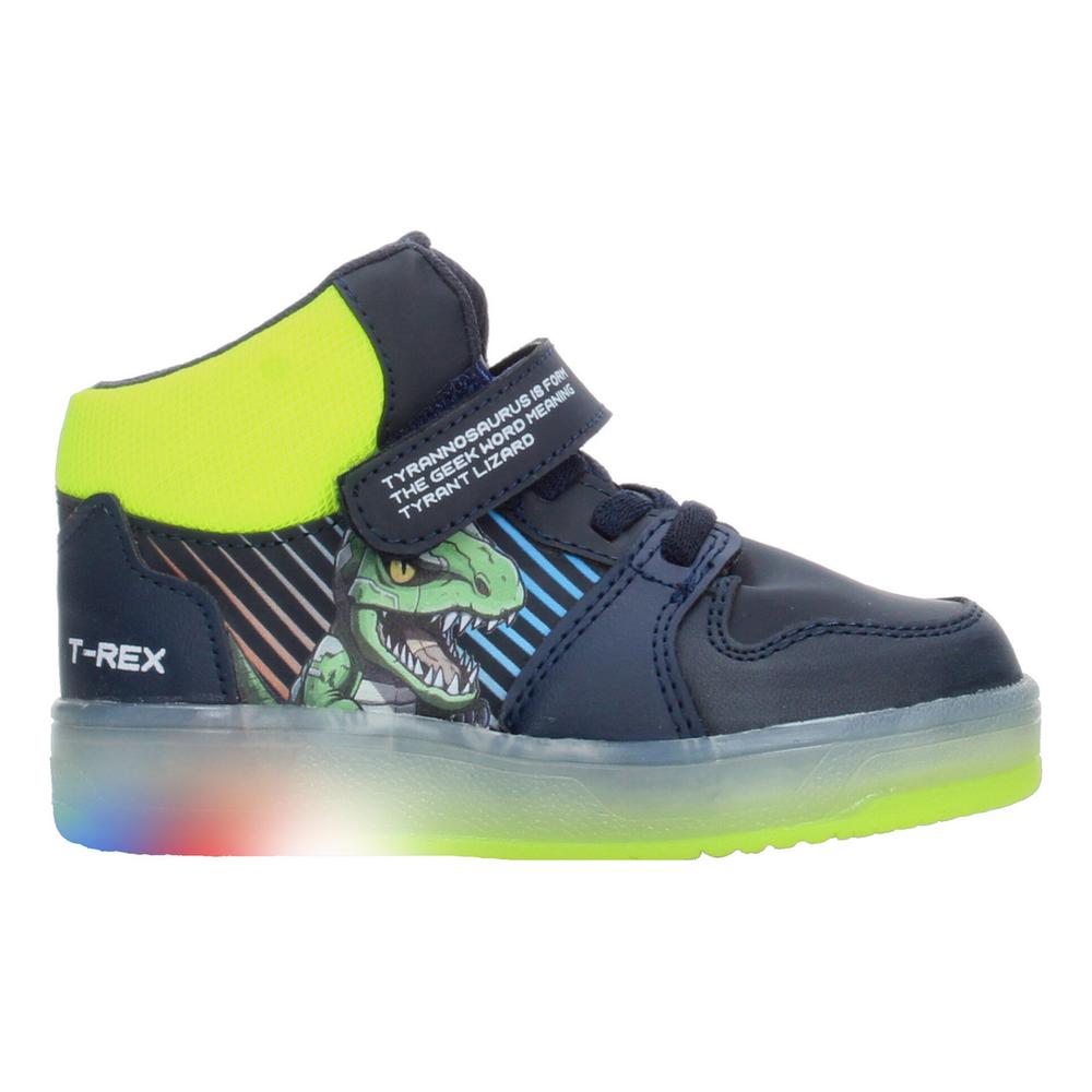 Foto 2 pulgar | Tenis Niño Toddler Vavito T-rex Azul Marino Verde Fosforescente Sneakers Toddler Tipo Bota Original Amarillo
