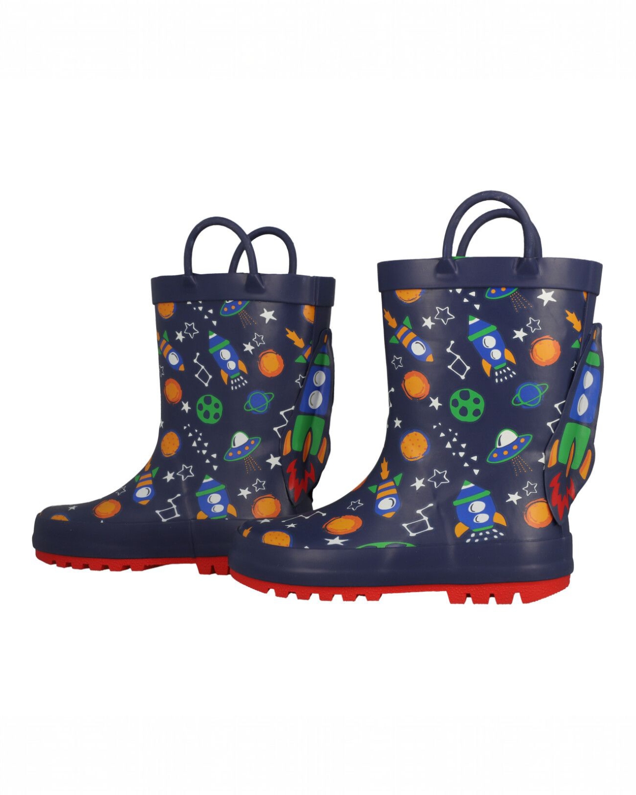 Foto 3 pulgar | Botas De Lluvia Para Niño Baby Room Color Azul Con Print De Naves Espaciales, Suela Antiderrapante  Y Forro De Tela.