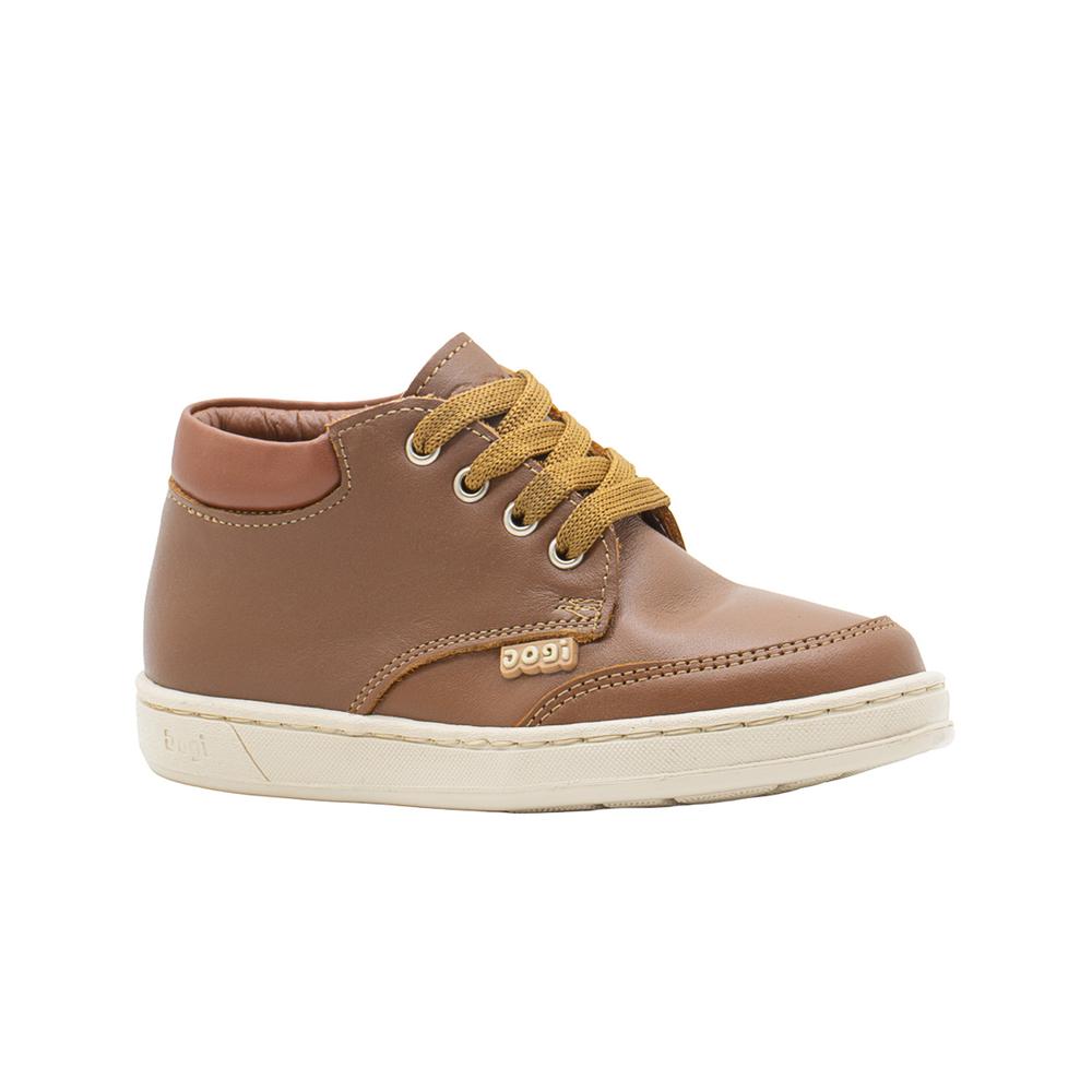 Botín Piel Niño Dogi  Color Camel Plantilla Con Arco Suela Beige $729