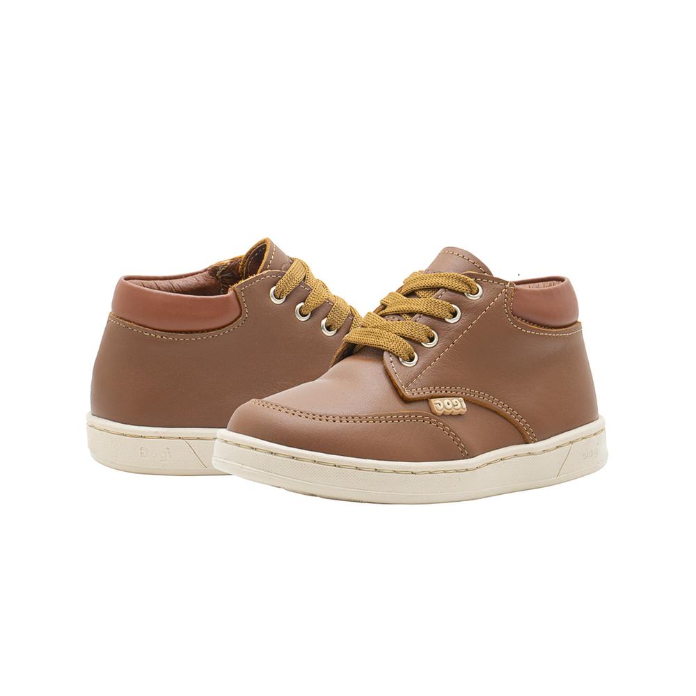 Foto 4 pulgar | Botín Piel Niño Dogi  Color Camel Plantilla Con Arco Suela Beige