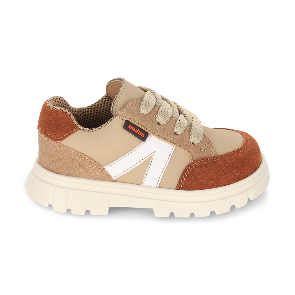 Foto 2 | Zapato Casual Para Niño Audaz Color Beige 153002-l Con Agujeta Elastica