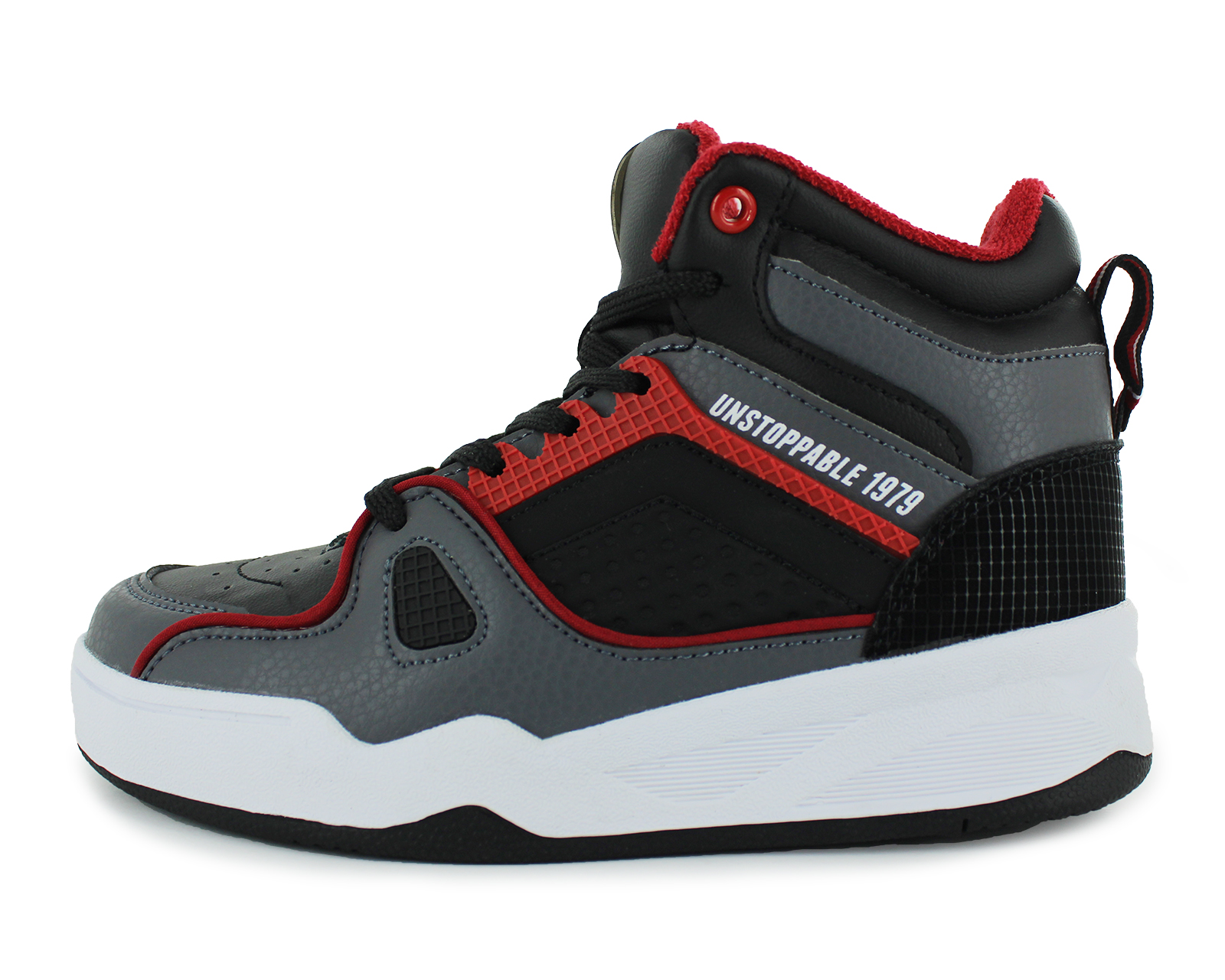Foto 3 pulgar | Tenis Casual Negro Gris Rojo Infantil Koeno Re Newk