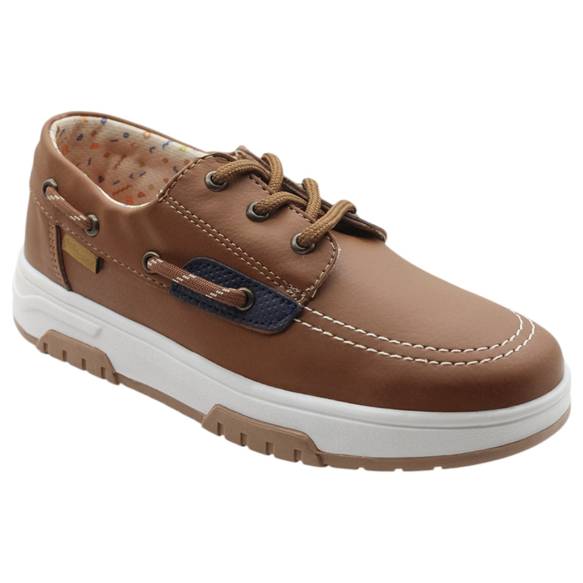 Mocasín Exterior Piel Vegana Color Café Para Niño De Rbcollection