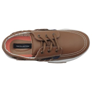 Foto 3 | Mocasín Exterior Piel Vegana Color Café Para Niño De Rbcollection