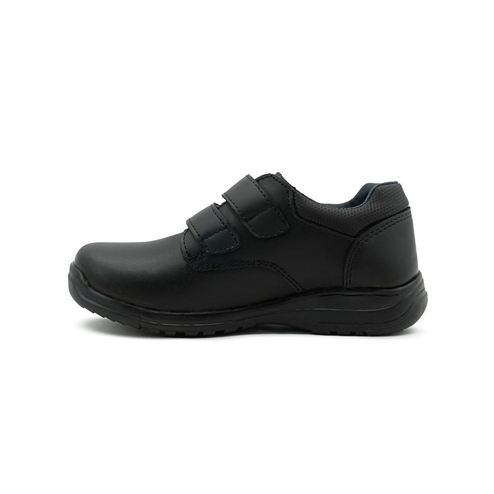 Foto 6 pulgar | Zapato Escolar Yuyin Para Niño Piel Con Ajuste Velcro Negro Negro