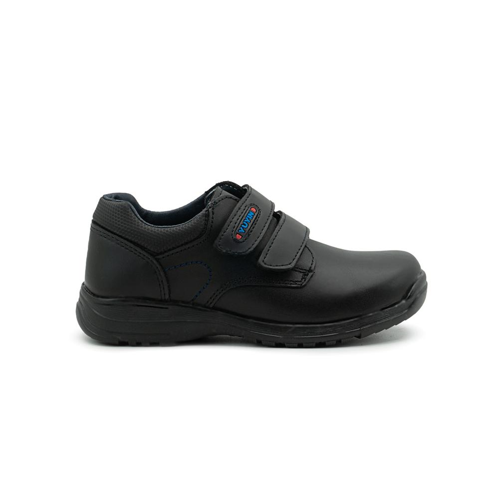 Foto 7 pulgar | Zapato Escolar Yuyin Para Niño Piel Con Ajuste Velcro Negro Negro