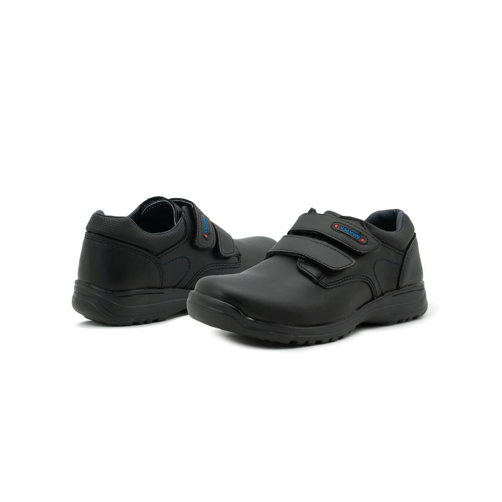 Foto 3 pulgar | Zapato Escolar Yuyin Para Niño Piel Con Ajuste Velcro 22-26 Negro