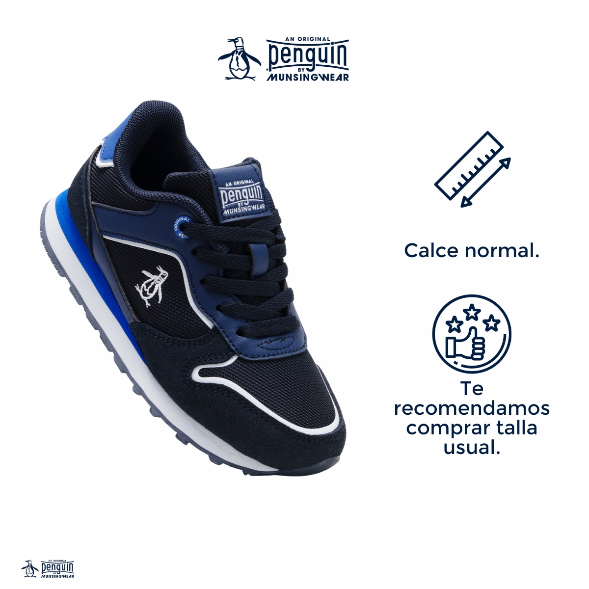 Foto 5 pulgar | Tenis Original Penguin Style Calder Azul Marin O Para Niño