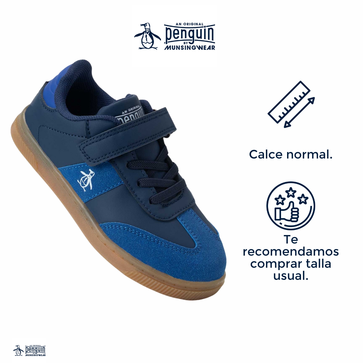 Foto 5 pulgar | Tenis Casuales Original Penguin Style Gael Azul Marino Para Niño