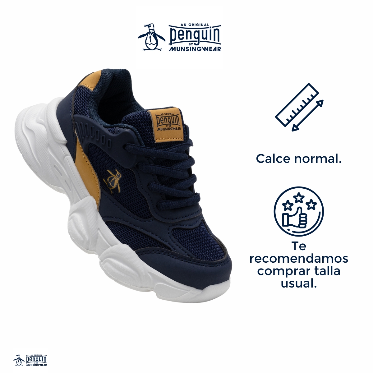 Foto 5 pulgar | Tenis Casuales Original Penguin Style Cody Azul Marino Para Niño