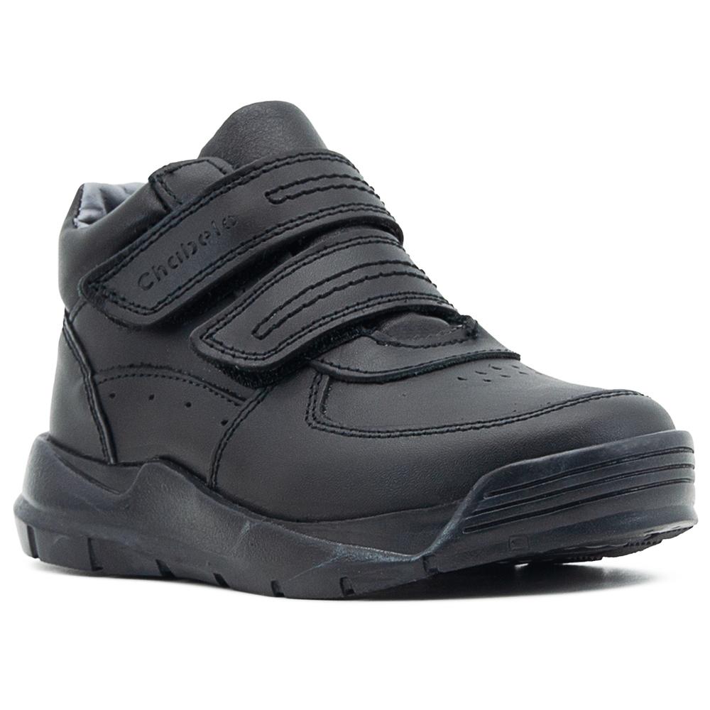 Foto 4 pulgar | Zapato Escolar Bota Piel Con Ajuste De Velcro Para Niño Negro