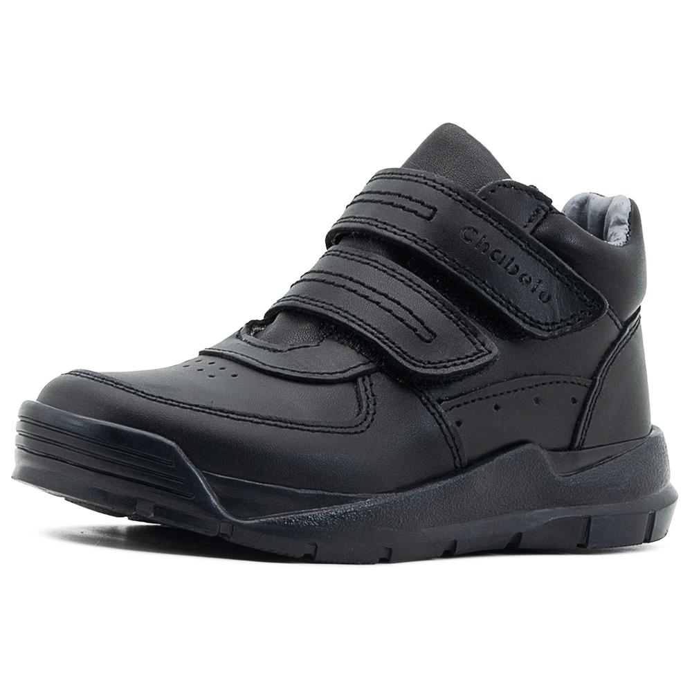 Foto 5 pulgar | Zapato Escolar Bota Piel Con Ajuste De Velcro Para Niño Negro