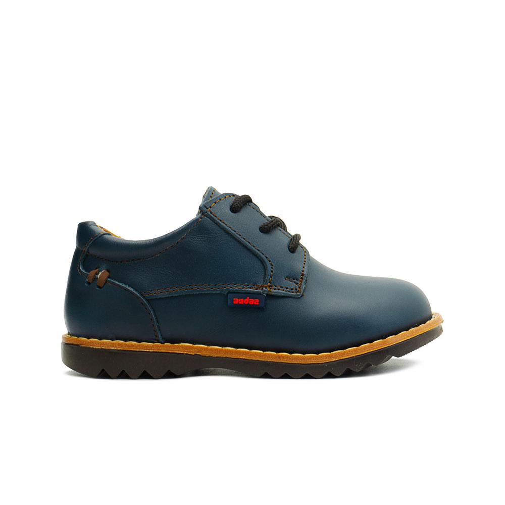 Foto 7 pulgar | Zapato Casual Bostoniano Marino Derby Piel Audaz Niño 13-18 Azul
