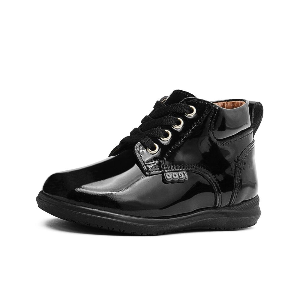 Foto 4 pulgar | Zapato Bota Escolar Para Niño Dogi Charol Negro Soporte Arco Negro
