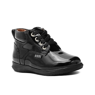 Foto 4 | Zapato Bota Escolar Para Niño Dogi Charol Negro Soporte Arco Negro