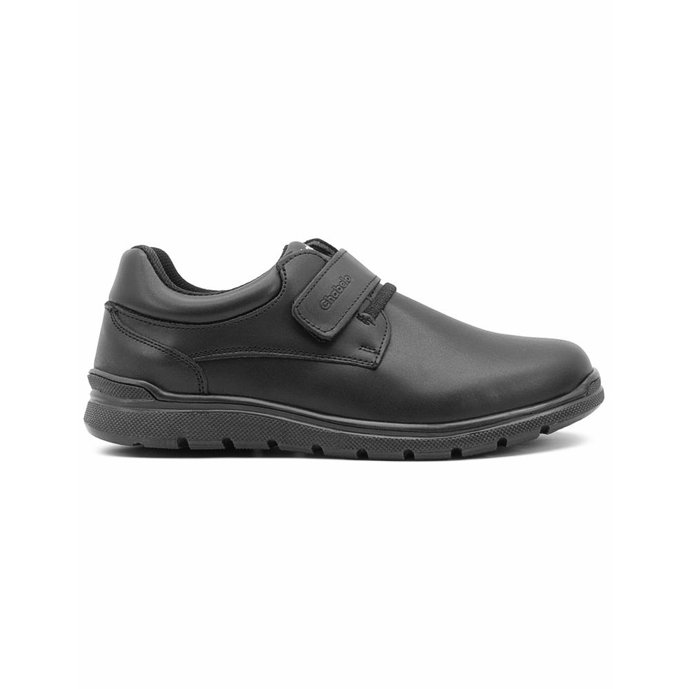 Zapato Escolar Choclo Chabelo Para Niño Antiderrapante Negro Negro