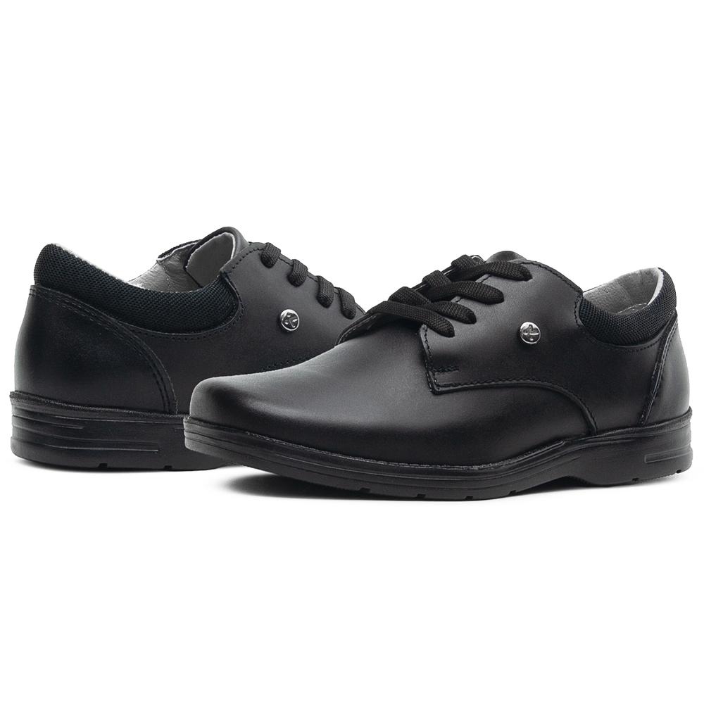 Foto 3 pulgar | Zapato Escolar Choclo Agujeta Para Niño Karsten Negro Negro