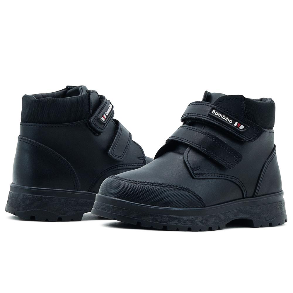 Foto 3 pulgar | Zapato Escolar Para Niño Bota Velcro Antiderrapante Negro
