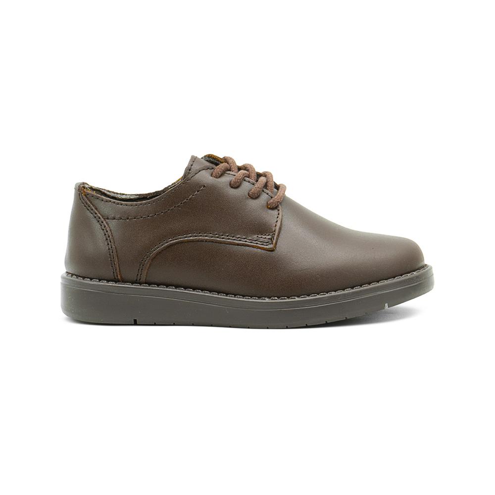 Zapato Chabelo Escolar Para Niño Antiderrapante Piel 22-26 Cafe